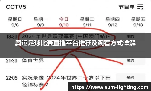 奥运足球比赛直播平台推荐及观看方式详解